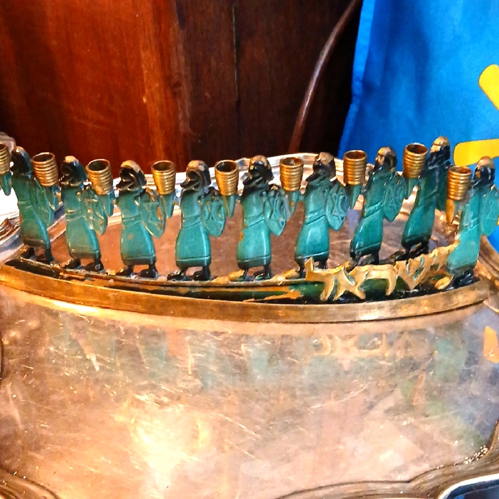 1950s Solid Brass Maccabi Menorah